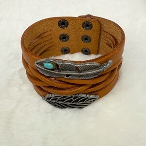 Brown Faux Leather Bracelet
